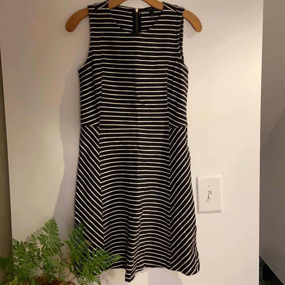 Black and white A-line dress